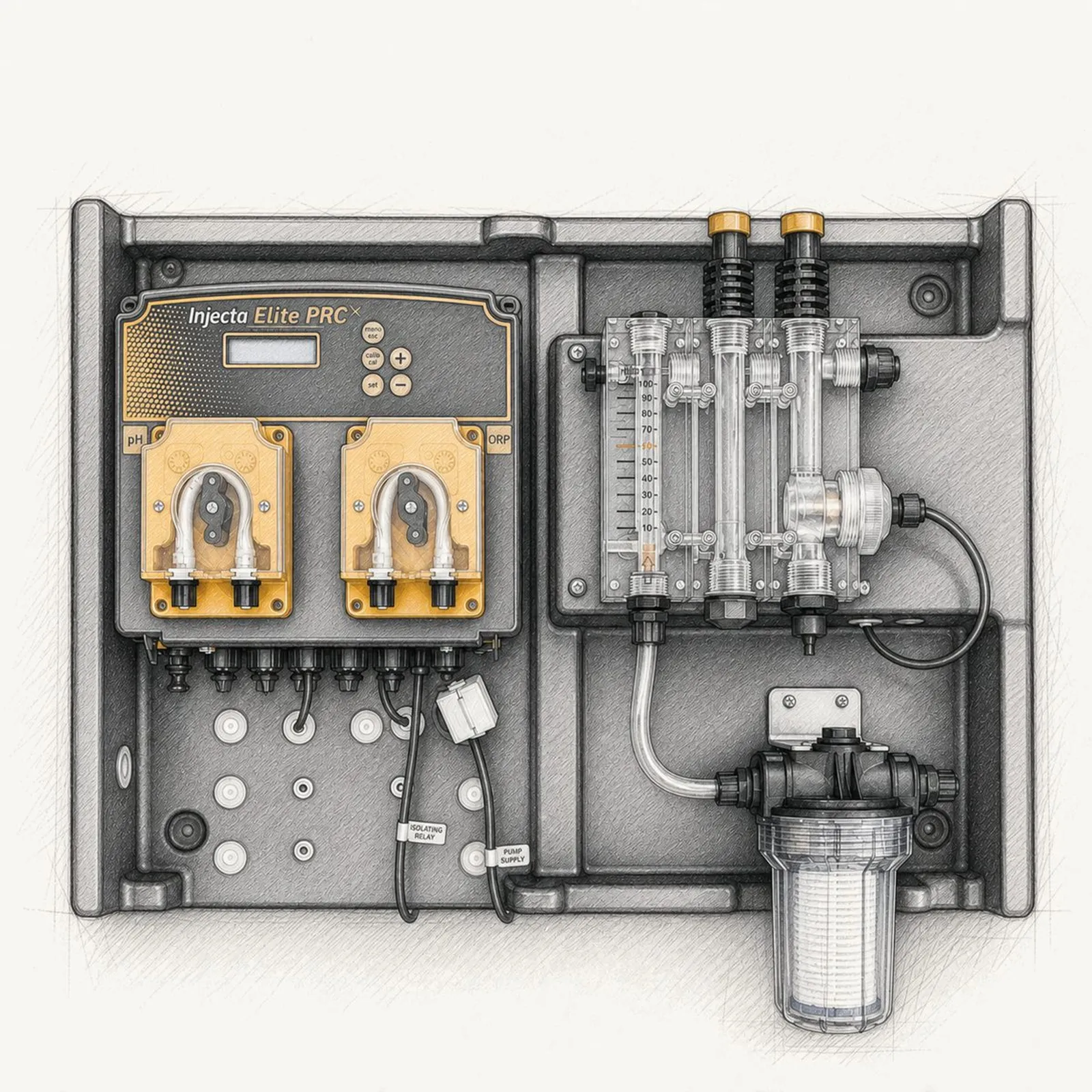 Injecta Elite PRC / Elite SP PRC (Cl+pH+ORP-system, 2 pumpar) - bild 1