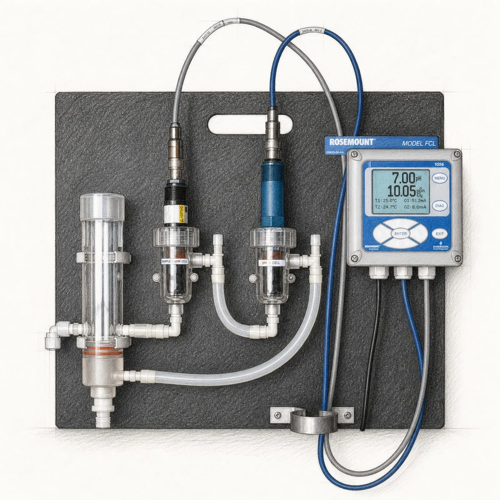 Rosemount (Emerson) FCL Free Chlorine System with pH - bild 1