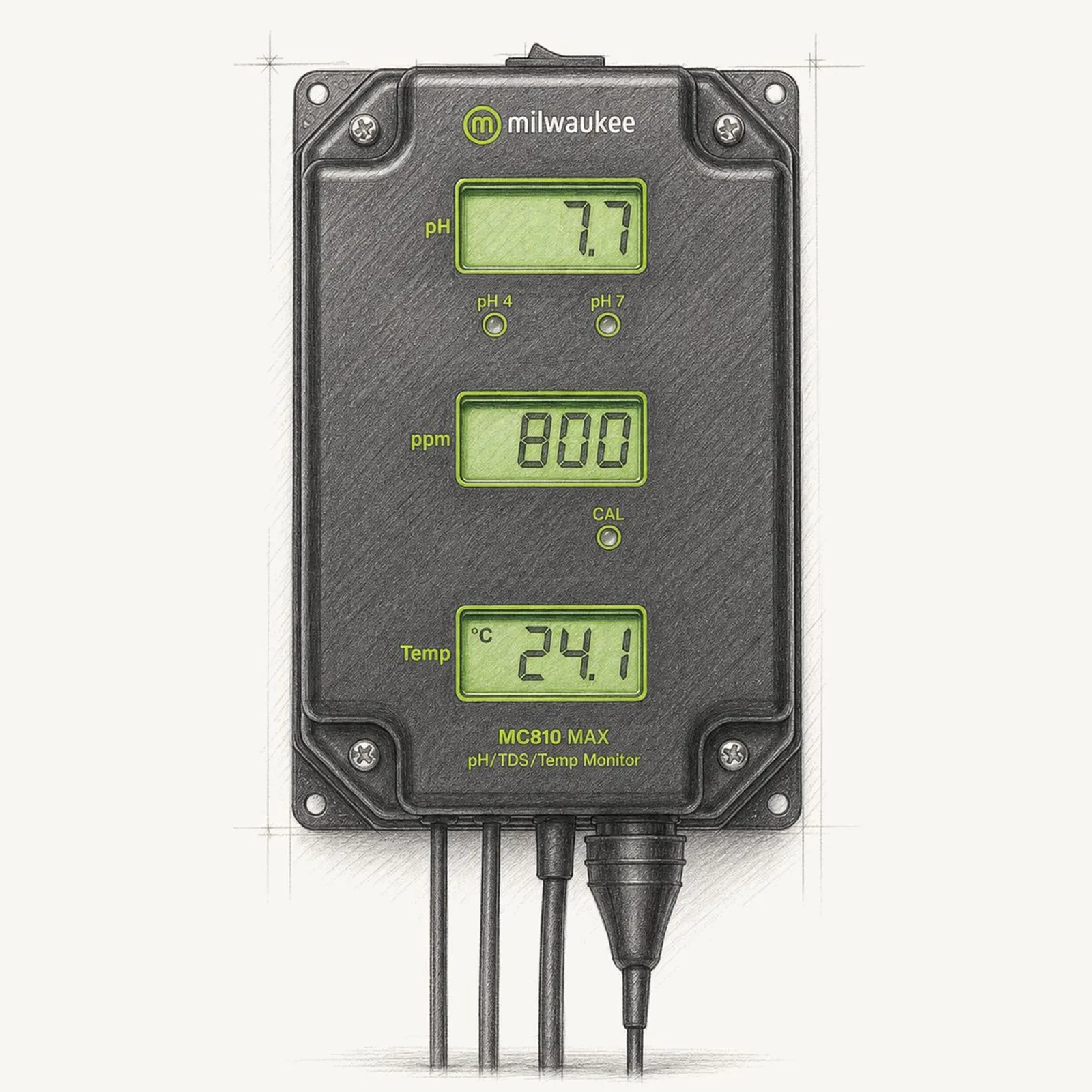 Milwaukee MC810 MAX / MC811 MAX (pH/TDS/Temp- och pH/EC/Temp-monitor) - bild 1