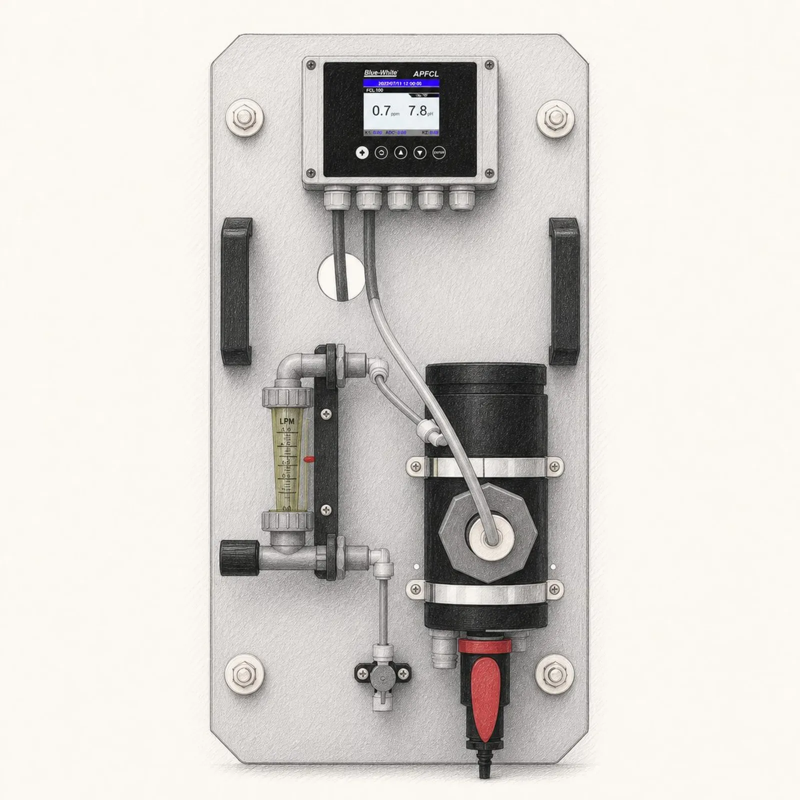 Blue-White APFCL Chlorine Analyzer Panel - bild 1