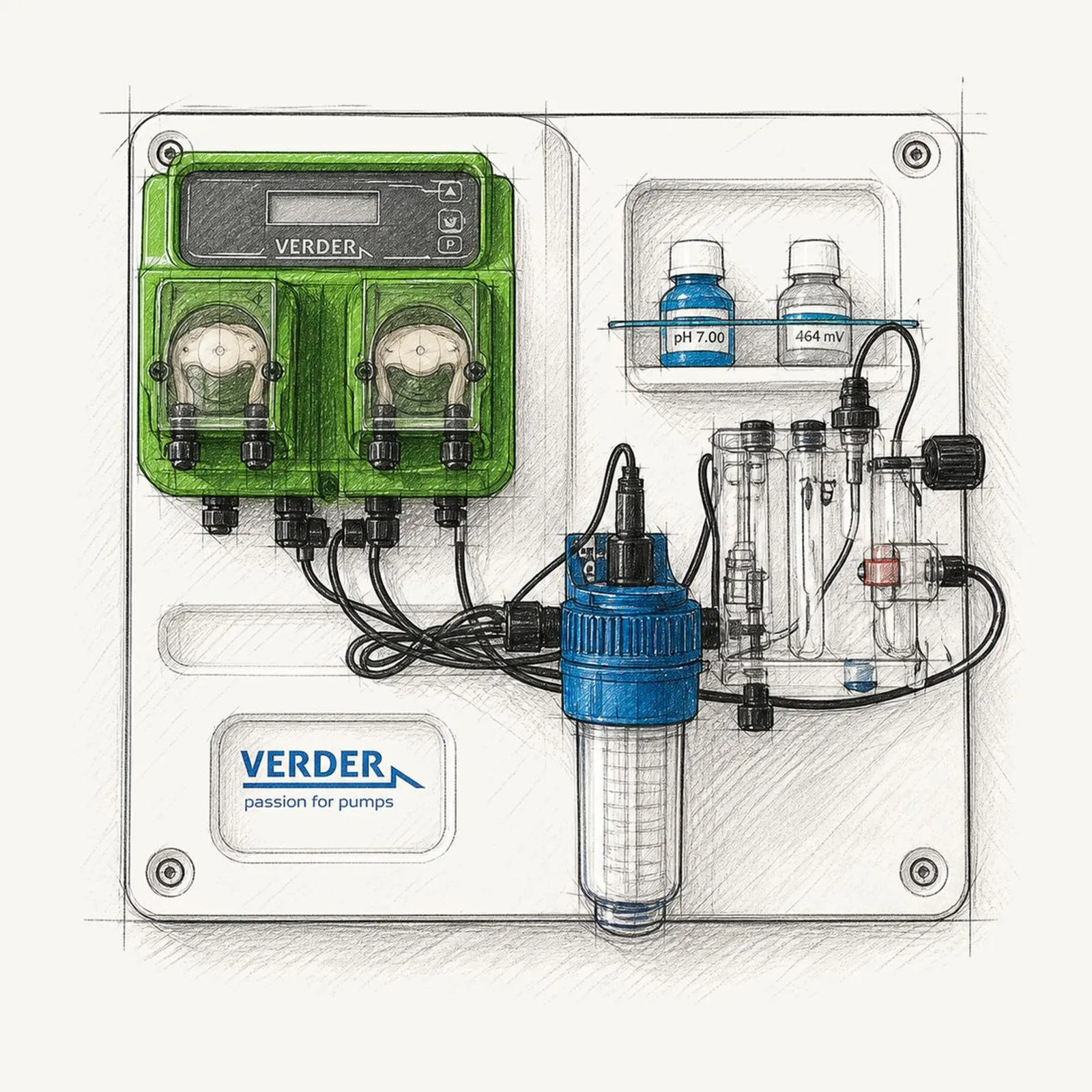 Verderflex Verderdos VP Dual pH-Chlorine panel - bild 1