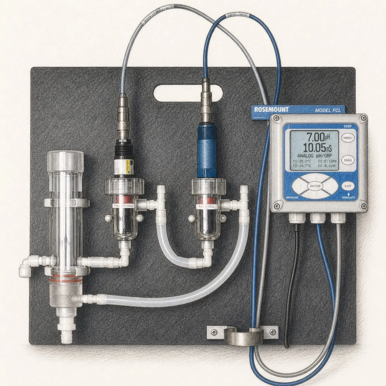 Rosemount (Emerson) 105P Analog pH/ORP Panel - bild 1